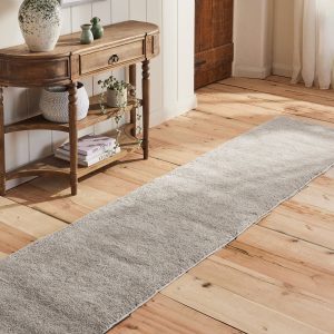 DESTINY326|Light Grey Cosy Washable Shaggy Runners