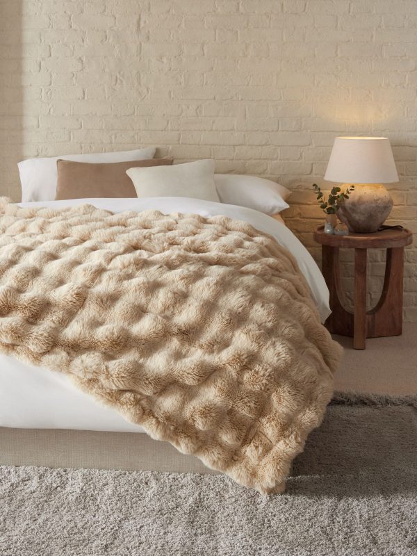 DESTINY307|Mink Brown Faux Fur Throw