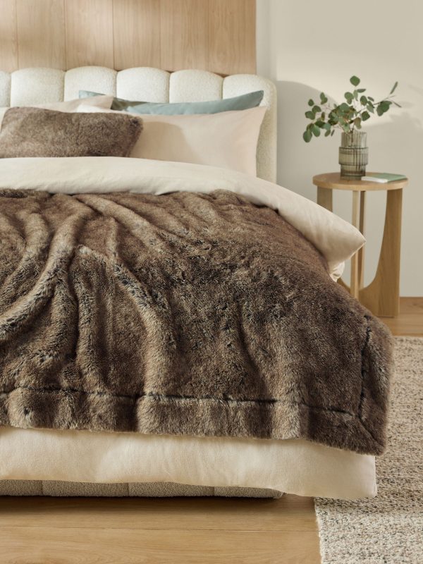 DESTINY312|Brown Bear Faux Fur Throw