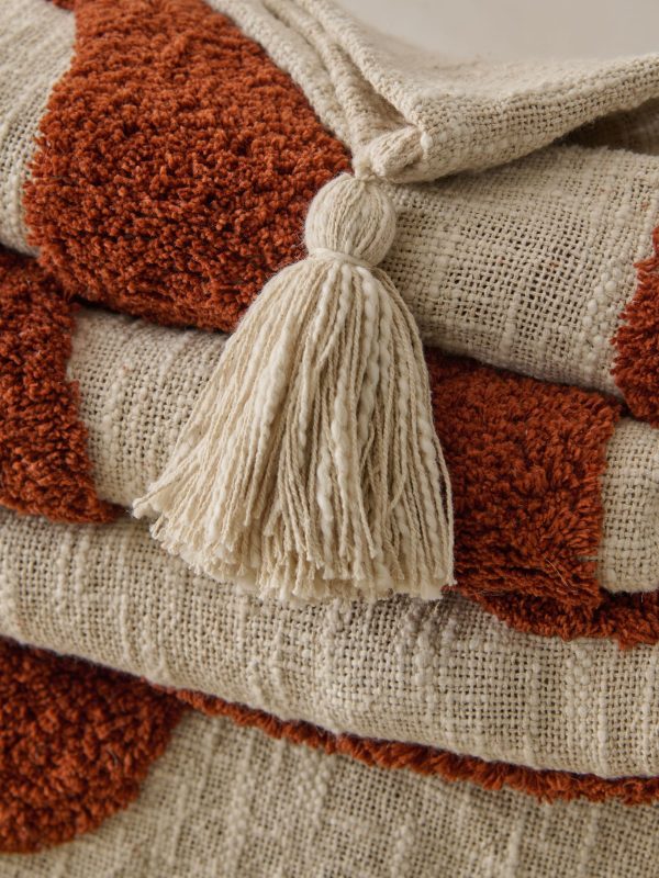 DESTINY316|Rust Brown Abstract Berber Wiggle Throw - Image 4