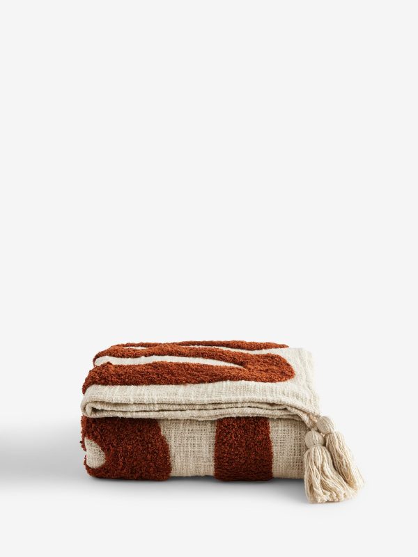DESTINY316|Rust Brown Abstract Berber Wiggle Throw - Image 5