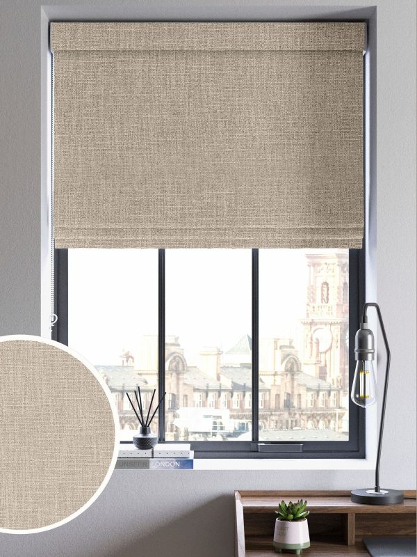 DESTINY289|Linen Natural Viam Made to Measure Roman Blind