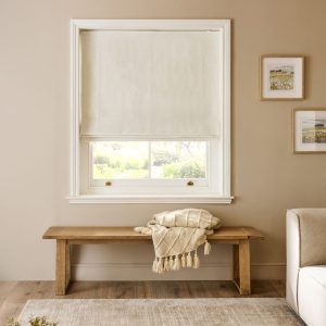 DESTINY286|Natural Ready Made Blackout Touch of Linen Roman Blind
