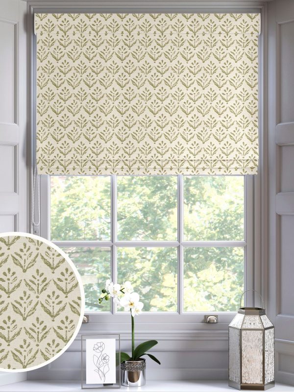 DESTINY287|Olive Green Res Made to Measure Roman Blind