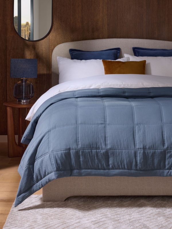 DESTINY301|Blue Connie Quilted Bedspread