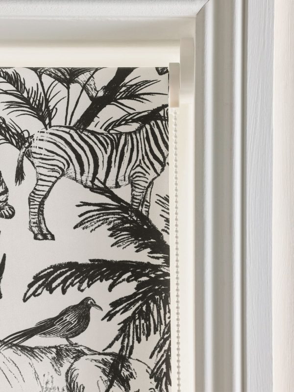 DESTINY294|Monochrome Ready Made Blackout Bathroom Roller Blind Safari Print - Image 6