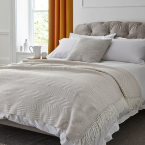 DESTINY303|Natural Herringbone Cosy Throw