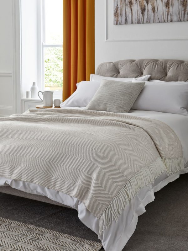 DESTINY303|Natural Herringbone Cosy Throw