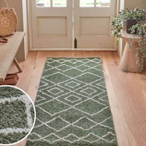 DESTINY325|Sage Green Smart Global Berber Runner