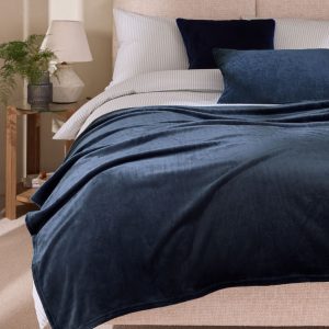 DESTINY313|Navy Plush Fleece Throw