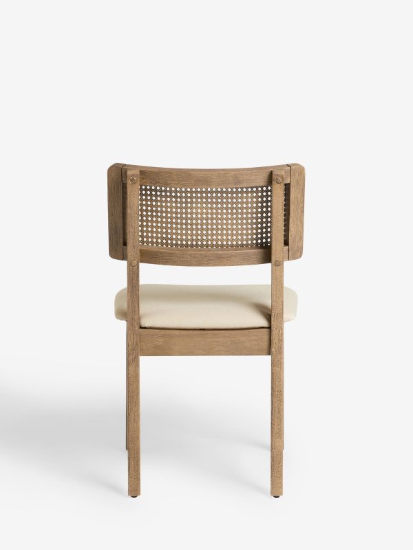 DESTINY274|Contemporary Tweed Linen Natural Abel Dark Wood Leg Dining Chairs - Image 6