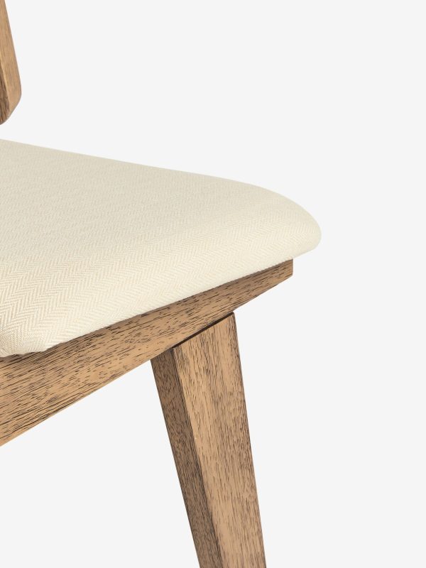DESTINY274|Contemporary Tweed Linen Natural Abel Dark Wood Leg Dining Chairs - Image 7
