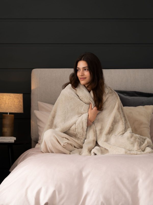 DESTINY317|Light Natural Soft To Touch Plush Faux Fur Throw - Image 2