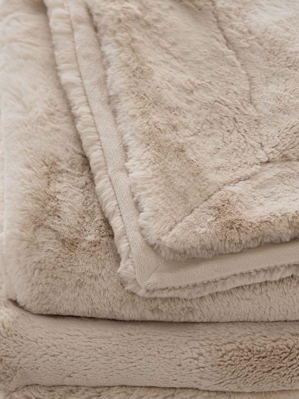 DESTINY317|Light Natural Soft To Touch Plush Faux Fur Throw - Image 4
